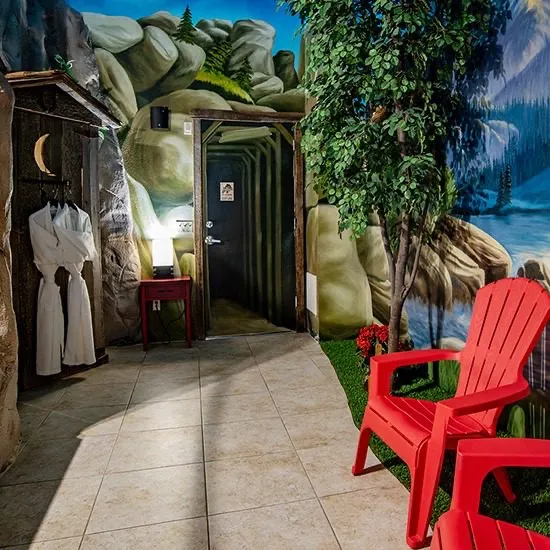 The Sun Valley suite at the Anniversary Inn in Boise, Idaho