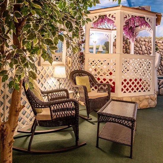 The Country Garden suite at the Anniversary Inn in Boise, Idaho