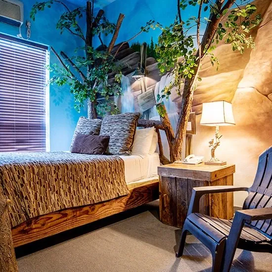 The Enchanted Forest suite at the Anniversary Inn in Boise, idaho
