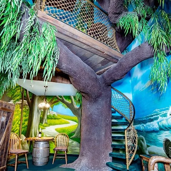 The Swiss Family Robinson suite at the Anniversary Inn in Boise, Idaho
