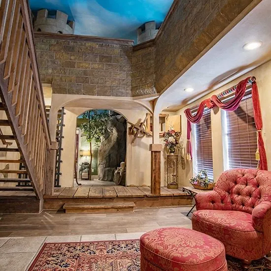The Sleeping Beauty’s Castle suite at the Anniversary Inn in Boise, Idaho