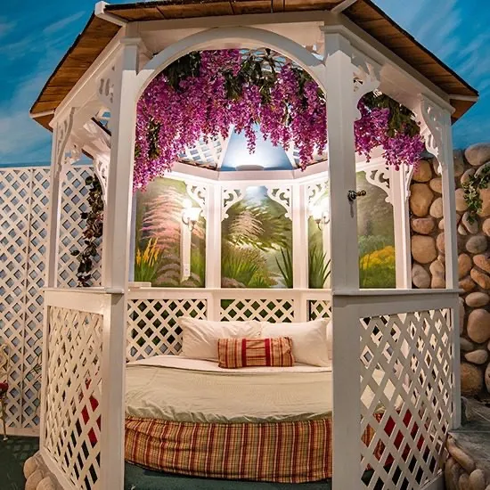 The Country Garden suite at the Anniversary Inn in Boise, Idaho