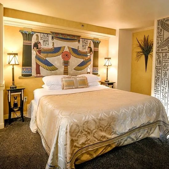 The Nefertiti’s Court suite at the Anniversary Inn in Logan, Utah