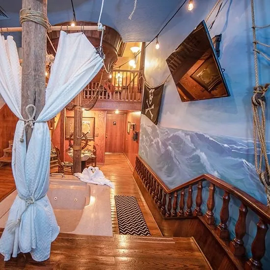 The Treasure Island suite at the Anniversary Inn in 5th South, Salt Lake City, Utah